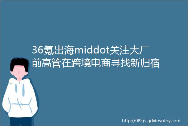 36氪出海middot关注大厂前高管在跨境电商寻找新归宿