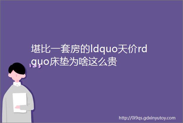 堪比一套房的ldquo天价rdquo床垫为啥这么贵